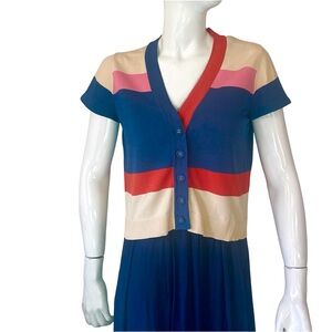 sundei Striped Knit Sweater in Red Blue Cream made in italy